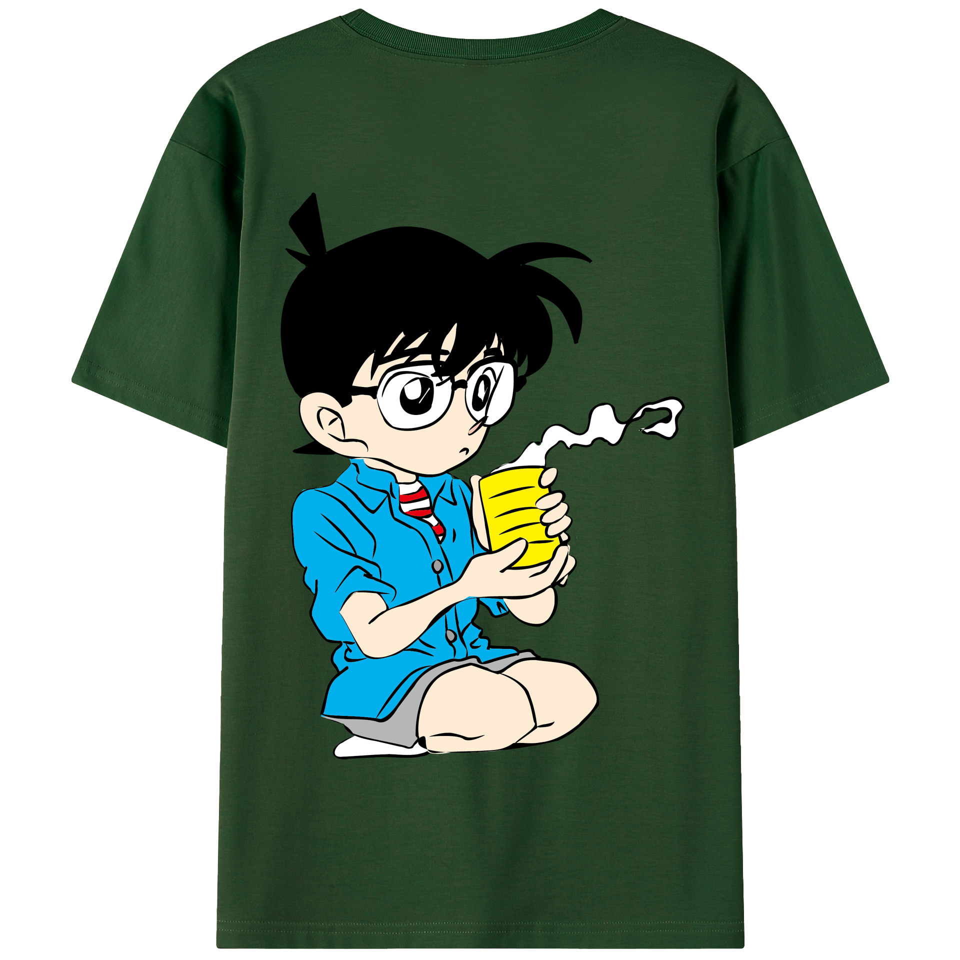 （画像用） 名探偵コナン 江戸川 コナン Detective Conan Conan Edogawa 綿100％半袖Tシャツ（背面プリント）